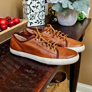 Frye Men's Soft Leather Lace Up Casual Shoe/Sneaker, Tan/Brown, Sz 10.5